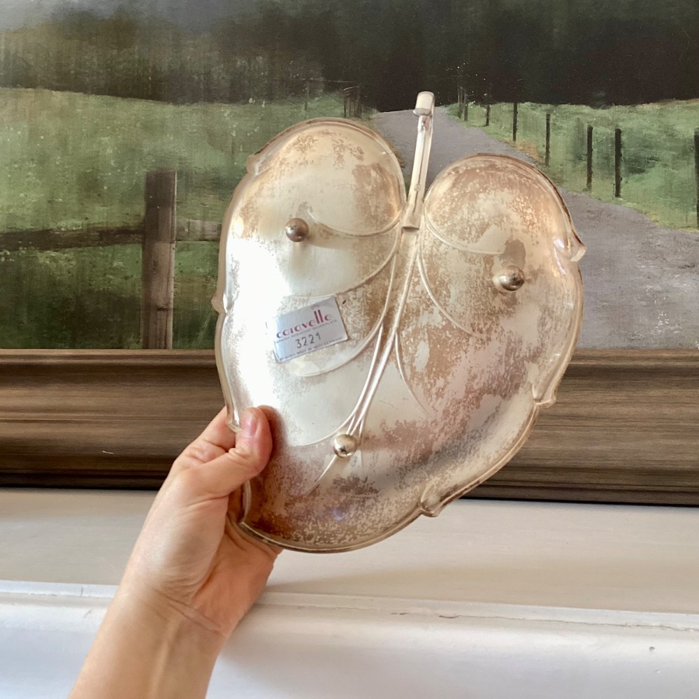 Caravelle by Hoka tarnish resistent silver plate Silver Leaf tray west Germany - Picture 7 of 11